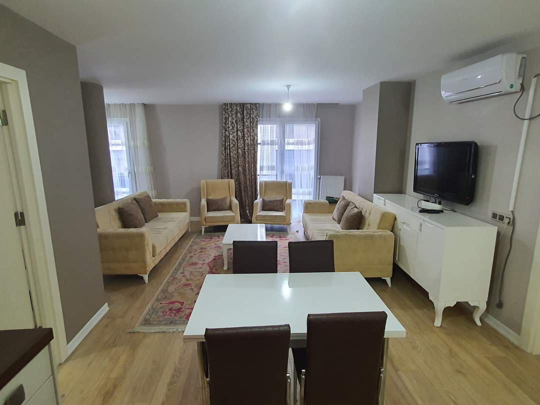 Announcement 1001 Three-bedroom apartment and two bathrooms lounge furnished for tourist rent near Cevahir Mall in Sisli Istanbul
